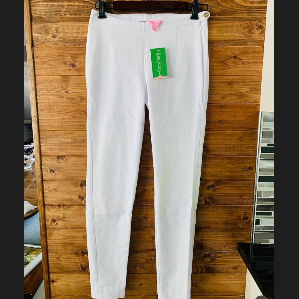 NWT LILLY PULITZER Alessia Stretch Dinner Pants RESORT WHITE Style #27269